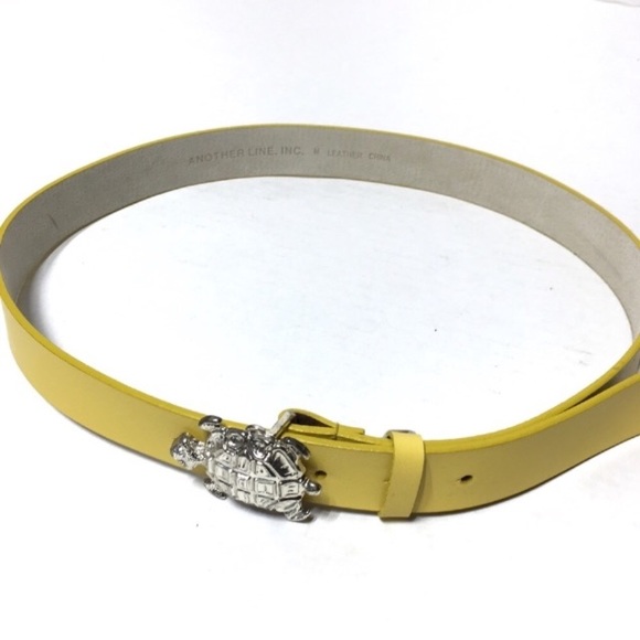 Another Line Inc Leather Belt Silver Turtle Buckle - Picture 6 of 8